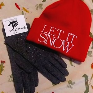 Let is Snow Toboggan & gloves